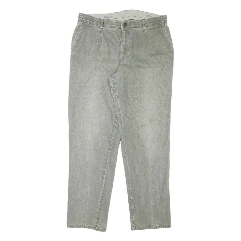 G Gabaldi Mens Cotton Blend Grey Regular Fit Straight Leg Trousers W34 L31 Smart 1