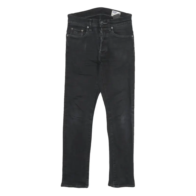 G-Star Mens Black Slim Jeans Denim W28 L30 Classic Button Closure Casual Wear 1