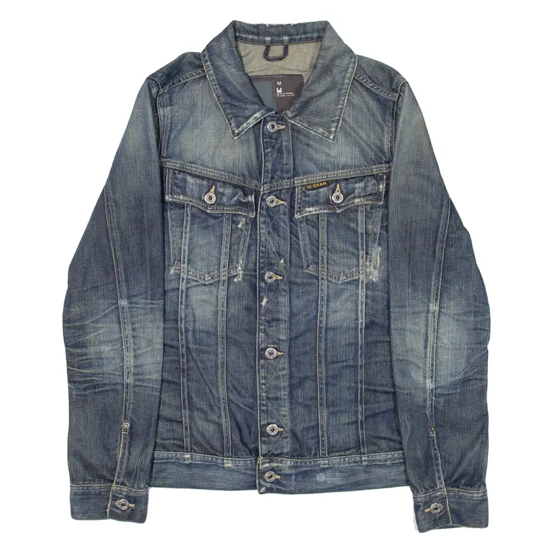 G-Star Raw Distressed Mens Denim Jacket Blue M 1