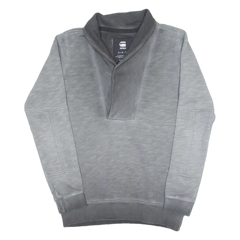 G-Star Raw Slim Fit Mens Sweatshirt Grey High Neck M 1