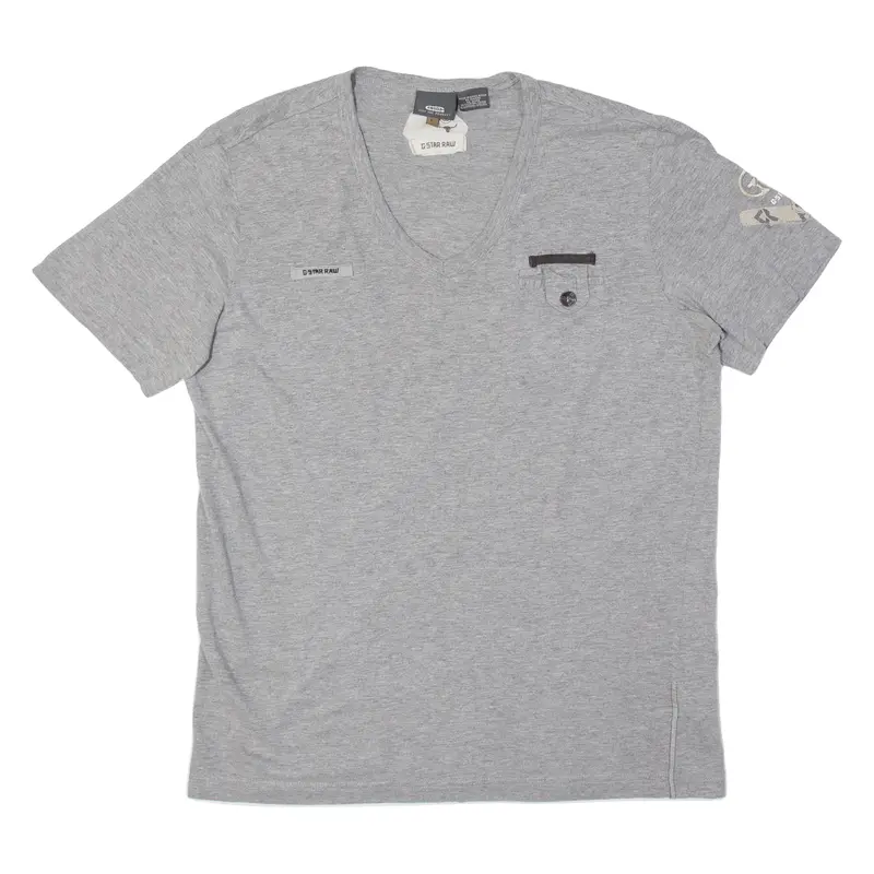 G-Star Raw Womens T-Shirt Grey V-Neck L 1