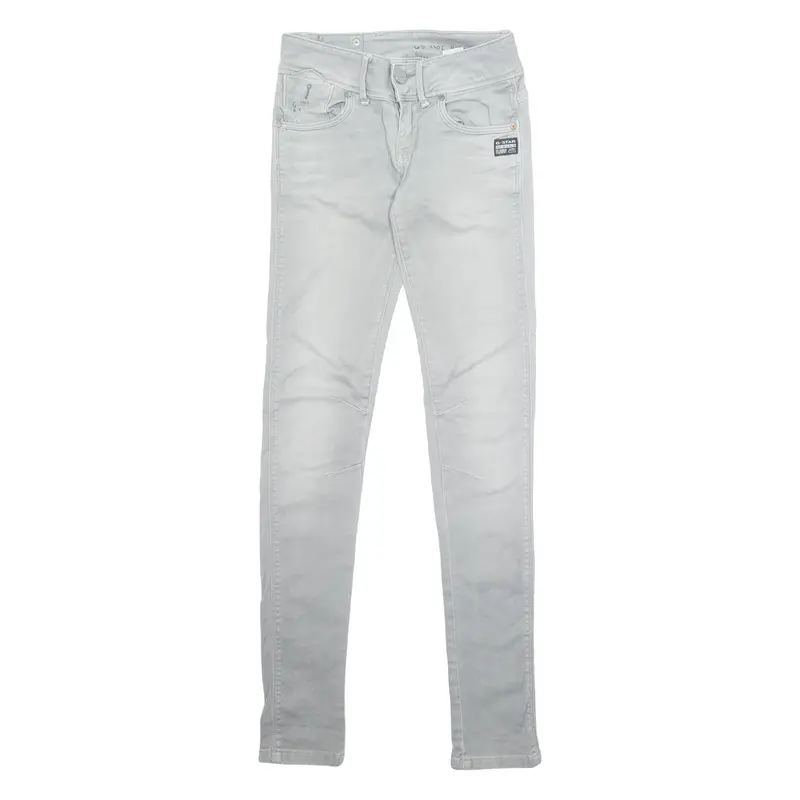 G-Star Womens Jeans Grey Regular Skinny Stone Wash W26 L33 1
