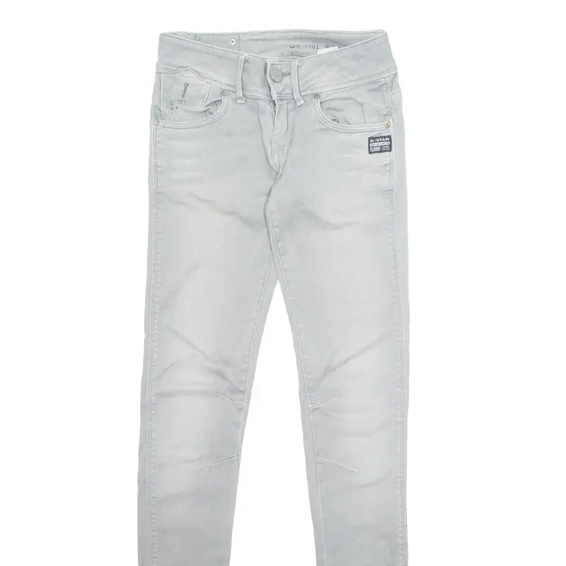 G-Star Womens Jeans Grey Regular Skinny Stone Wash W26 L33 2