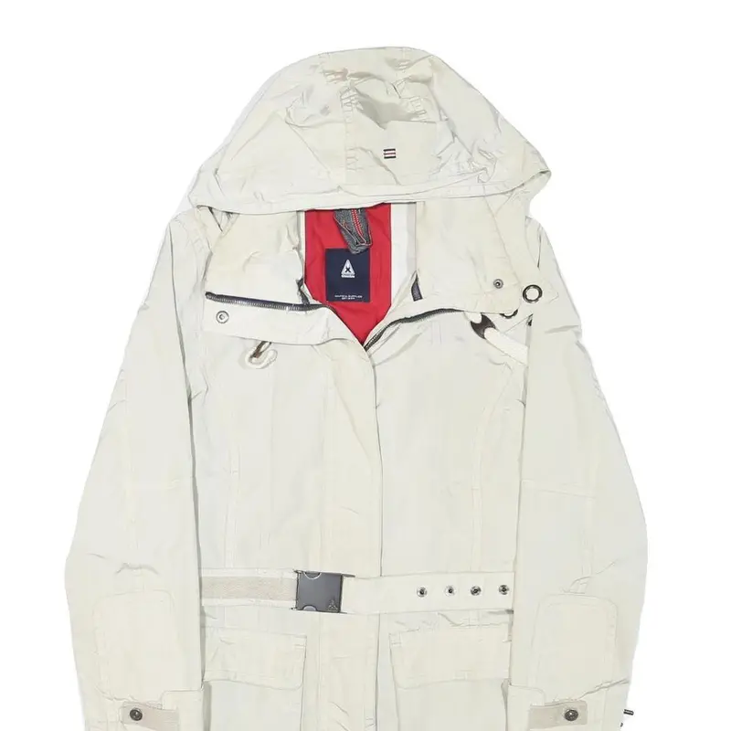 Gaastra Womens White Lightweight Jacket M Polyester Blend Zip Hooded Casual 2