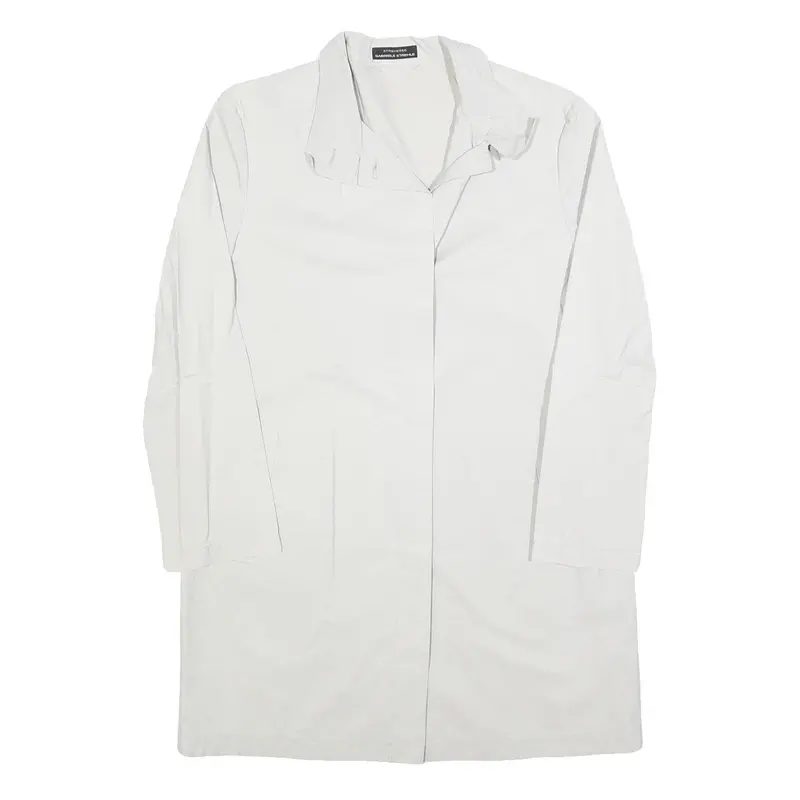 Gabriele Strehle Womens White Jacket S Polyester Blend Button Closure Plain 1