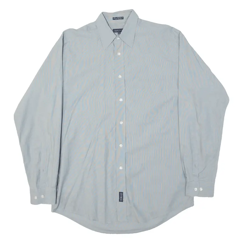 Gant Mens Plain Shirt Grey 90S Long Sleeve M 1