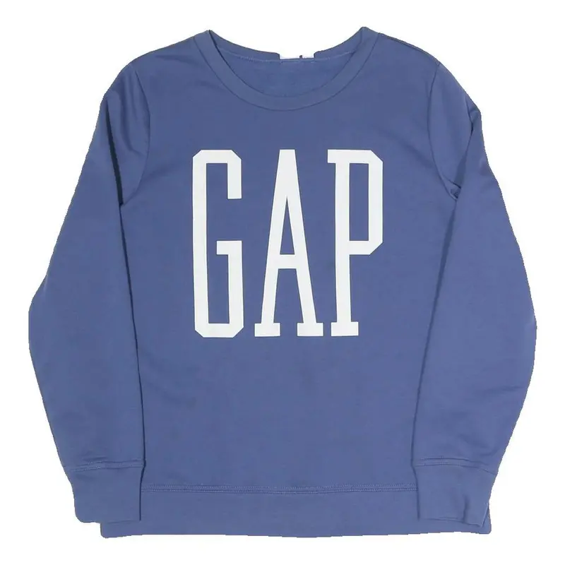 Gap Mens Blue Crew Neck Sweatshirt S Cotton Blend Logo Pullover Casual 1