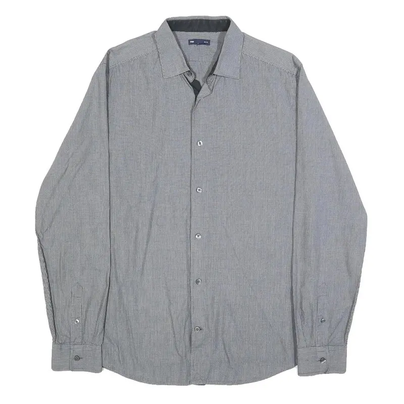Gap Mens Grey Cotton Long Sleeve Shirt M Classic Fit Casual Formal 1