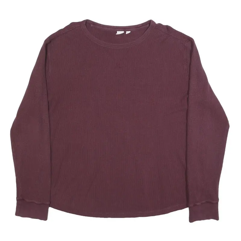 Gap Mens Maroon Plain Cotton Blend Thermal Jumper Crew Neck Basic Knit Xl Casual 1