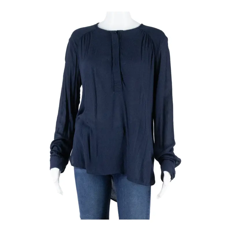Gap Womens Blouse Blue Long Sleeve Viscose S 1