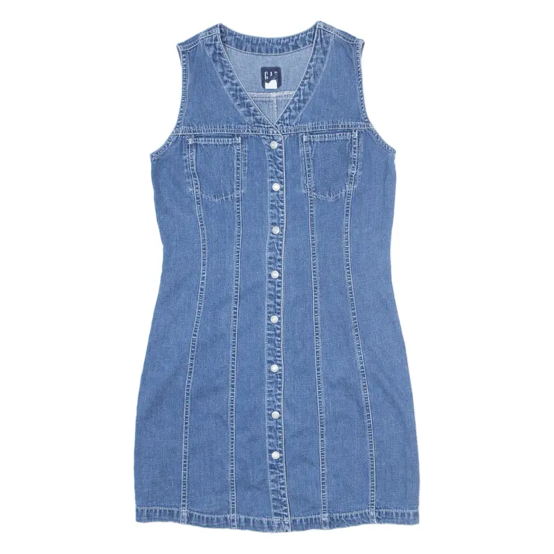 Gap Womens Pencil Dress Blue Denim Sleeveless Knee Length S 1