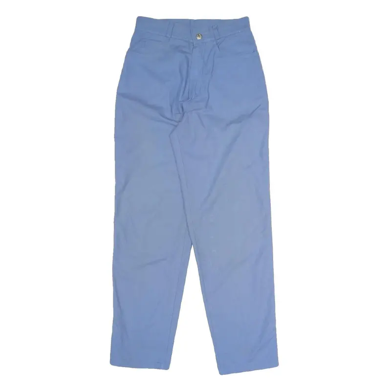 Garry Mens Cotton Blend Blue Regular Fit Straight Leg Trousers W26 L29 1