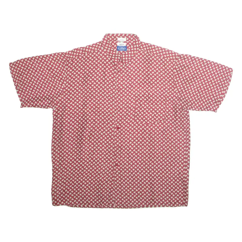 Garry Mens Shirt Red Viscose Crazy Pattern Xl 1