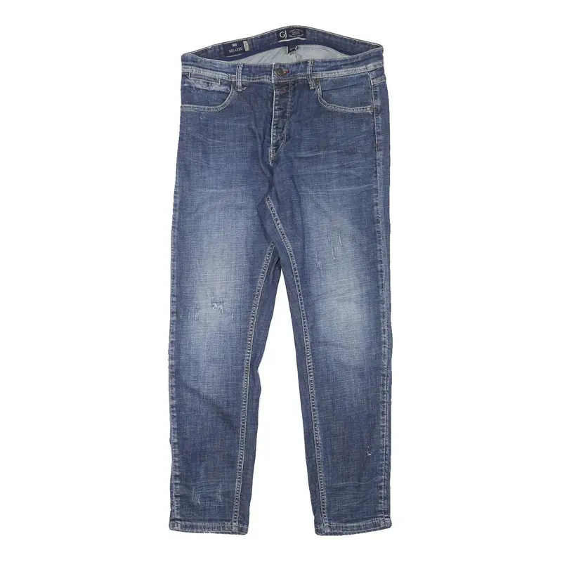 Gaude Jeans Mens Blue Relaxed Straight Denim Fair W31 L29 Casual Wear 1