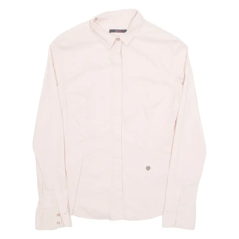 Gaudi Jeans Womens Shirt Pink Collared Long Sleeve M 1