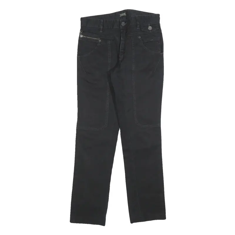 Gaudi Womens Cotton Blend Black Regular Fit Straight Leg Trousers W28 L30 1