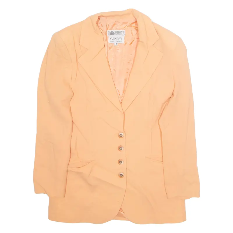 Genesy Womens Blazer Jacket Orange Wool M 1
