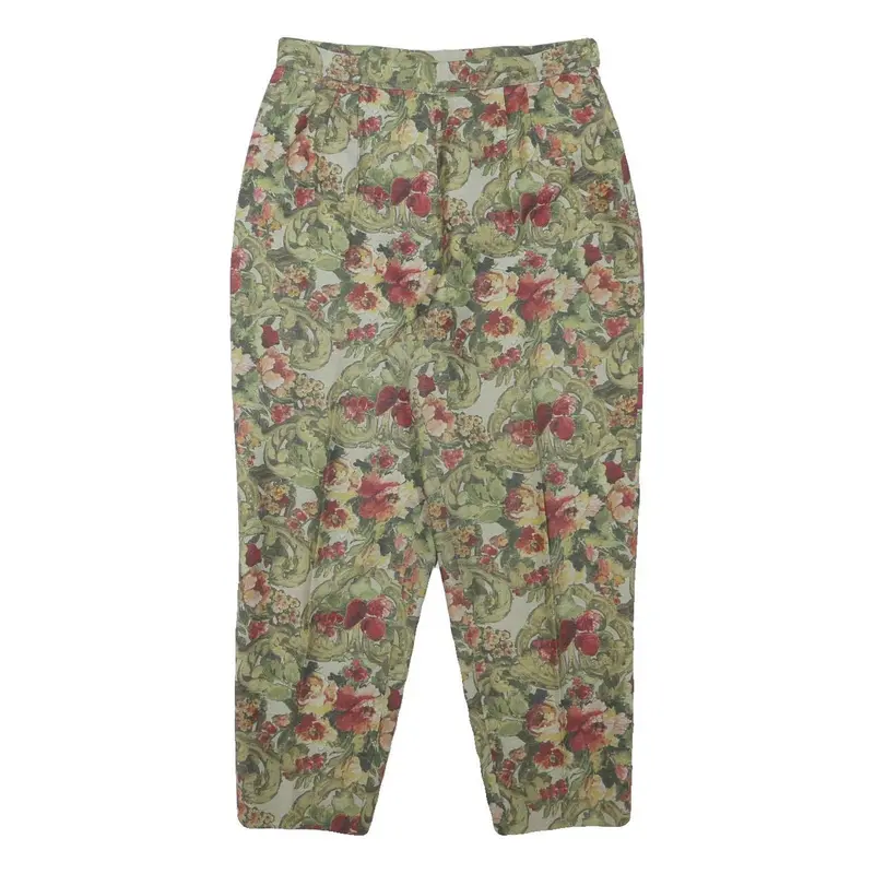 Georgia Netti Womens Cotton Blend Floral Relaxed Tapered Trousers W28 L25 1