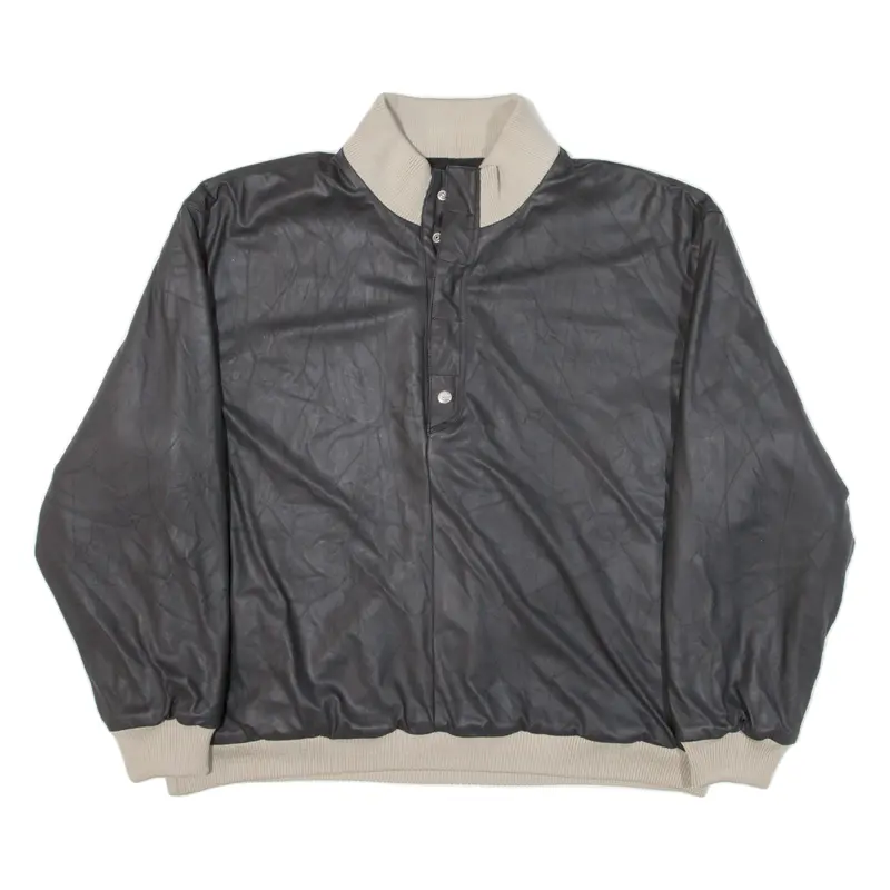 Gianfranco Ferre Fleece Lined Mens Pullover Jacket Black Xl 1