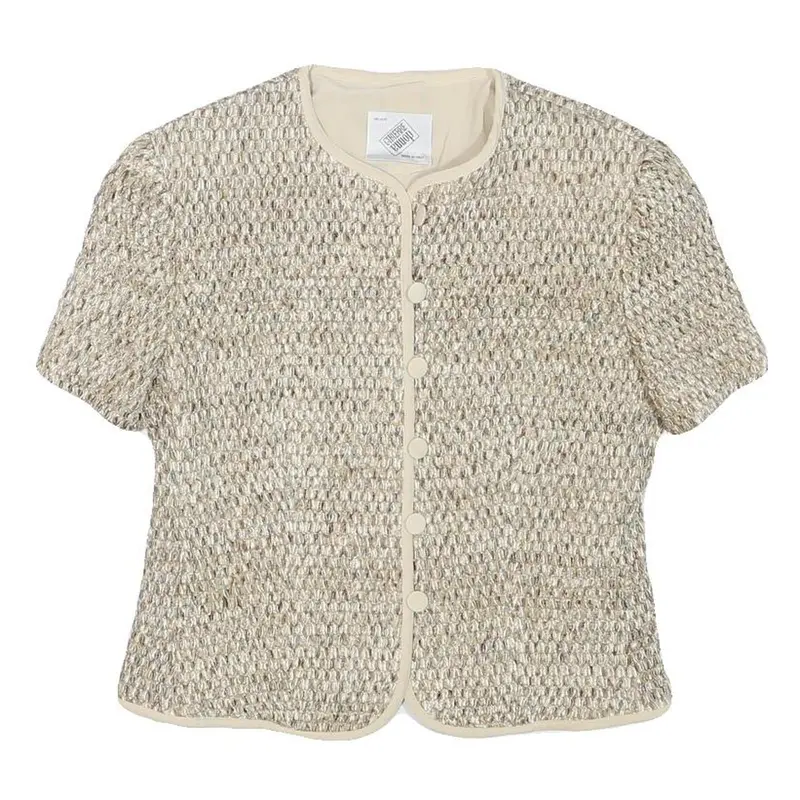 Gibierre Donna Womens Cream Smart Button Jacket Xxs Polyester Blend Woven 1