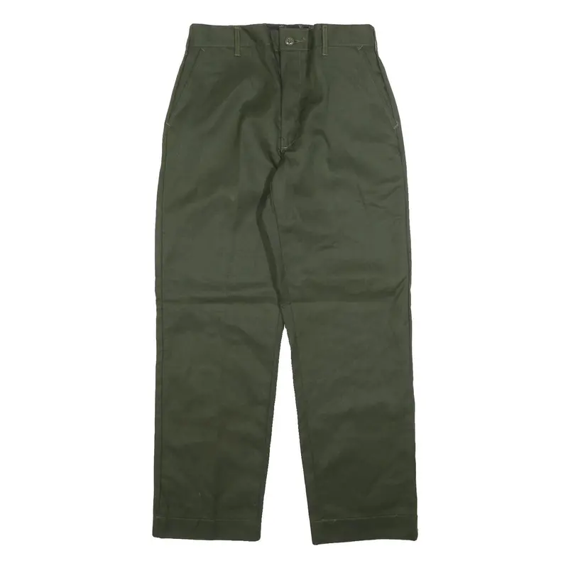 Gibraltar Industries Mens Cotton Blend Green Relaxed Straight Trousers W34 L31 1