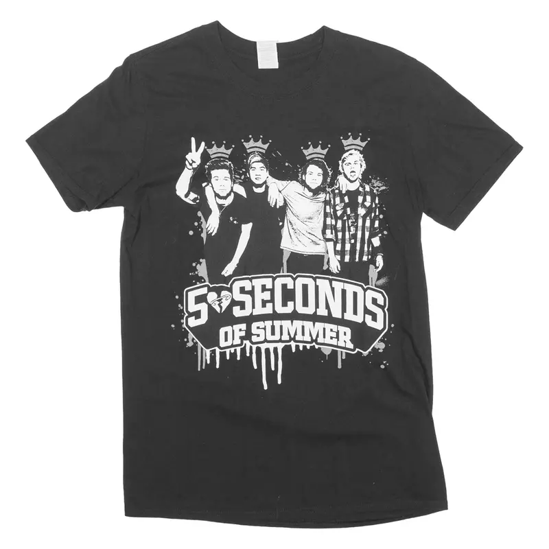 Gildan 50 Seconds Of Summer Mens Band T-Shirt Black Crew Neck M 1