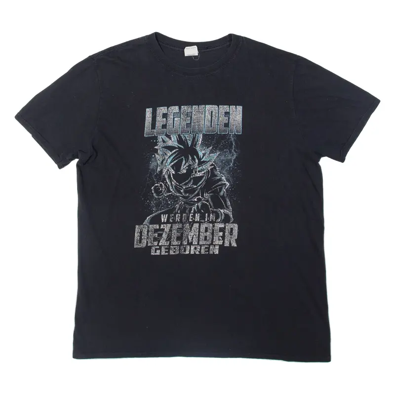 Gildan Anime Mens T-Shirt Black L 1