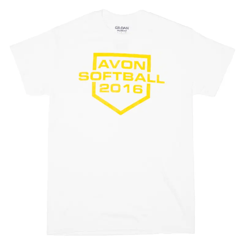 Gildan Avon Softball 2016 Mens T-Shirt White Short Sleeve Usa S 1