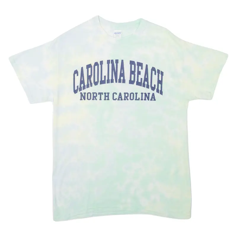 Gildan Carolina Beach Mens Tie Dye T-Shirt Green Usa M 1