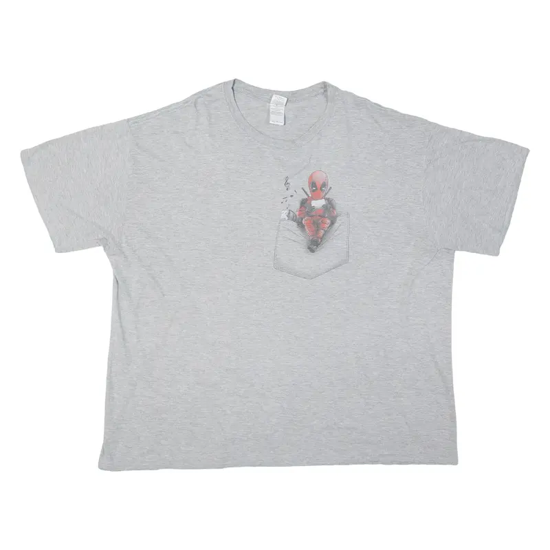 Gildan Deadpool Mens T-Shirt Grey 2Xl 1