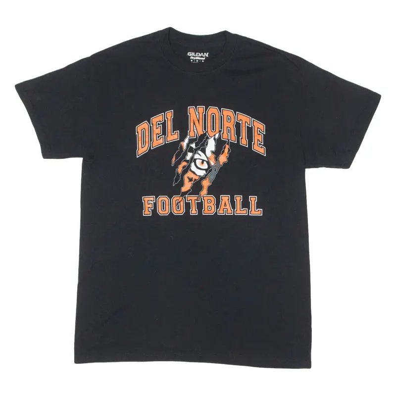 Gildan Del Norte Football Mens T-Shirt Black Usa Crew Neck M 1