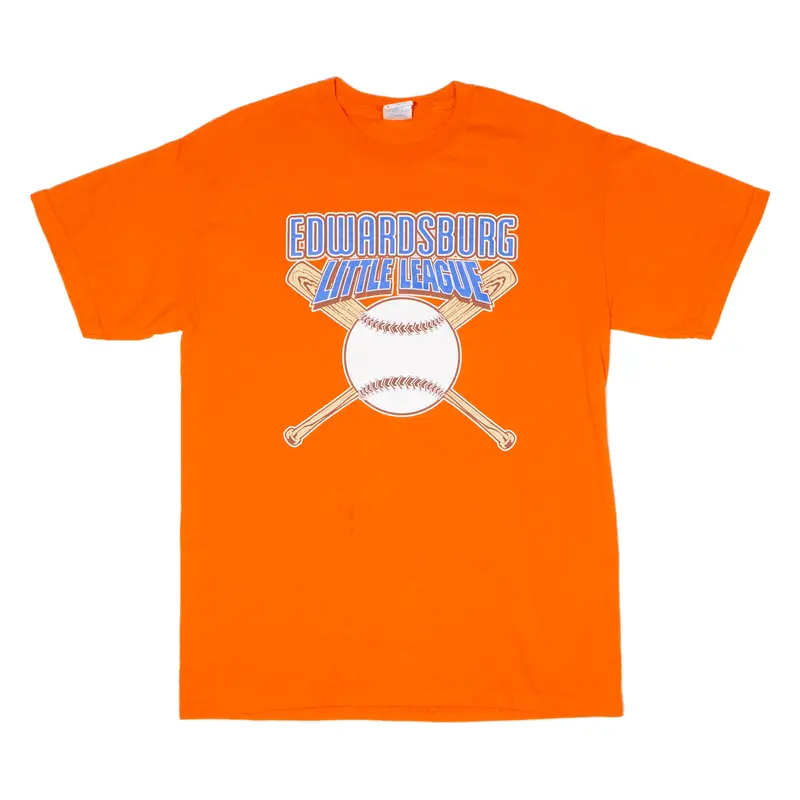 Gildan Edwardsburg Little League Mens T-Shirt Orange Usa Crew Neck M 1