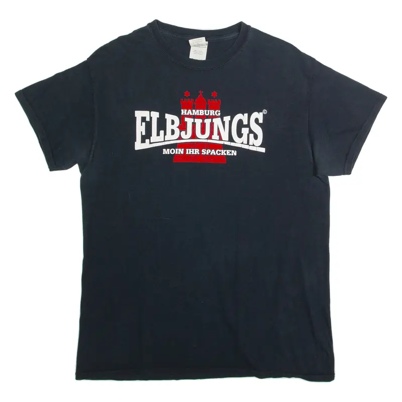 Gildan Elbjungs Hamburg Mens T-Shirt Black M 1