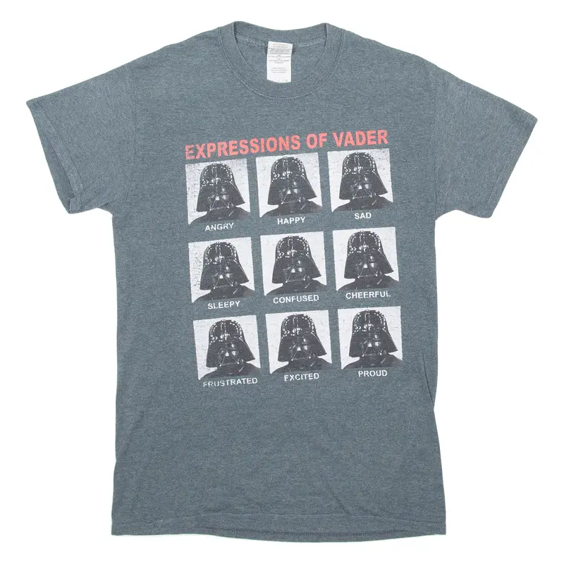 Gildan Expressions Of Vader Mens T-Shirt Grey S 1
