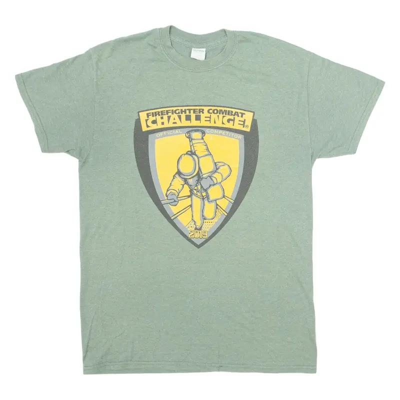 Gildan Firefighter Combat Challenge Mens T-Shirt Green Usa M 1