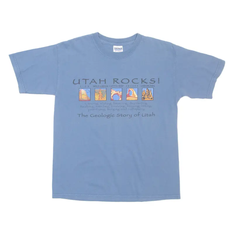 Gildan Heavyweight Utah Boys T-Shirt Blue L 1