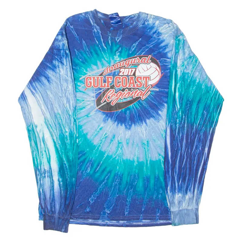 Gildan Inaugural Gulf Coast Regional 2017 #11 Baseball Mens Tie Dye T-Shirt Blue Usa M 1