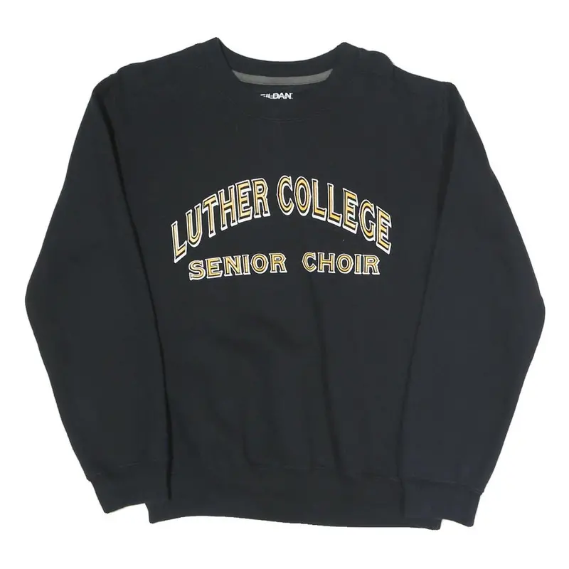Gildan Mens Black Luther College Senior Choir Crew Neck S Sweatshirt Printed 1