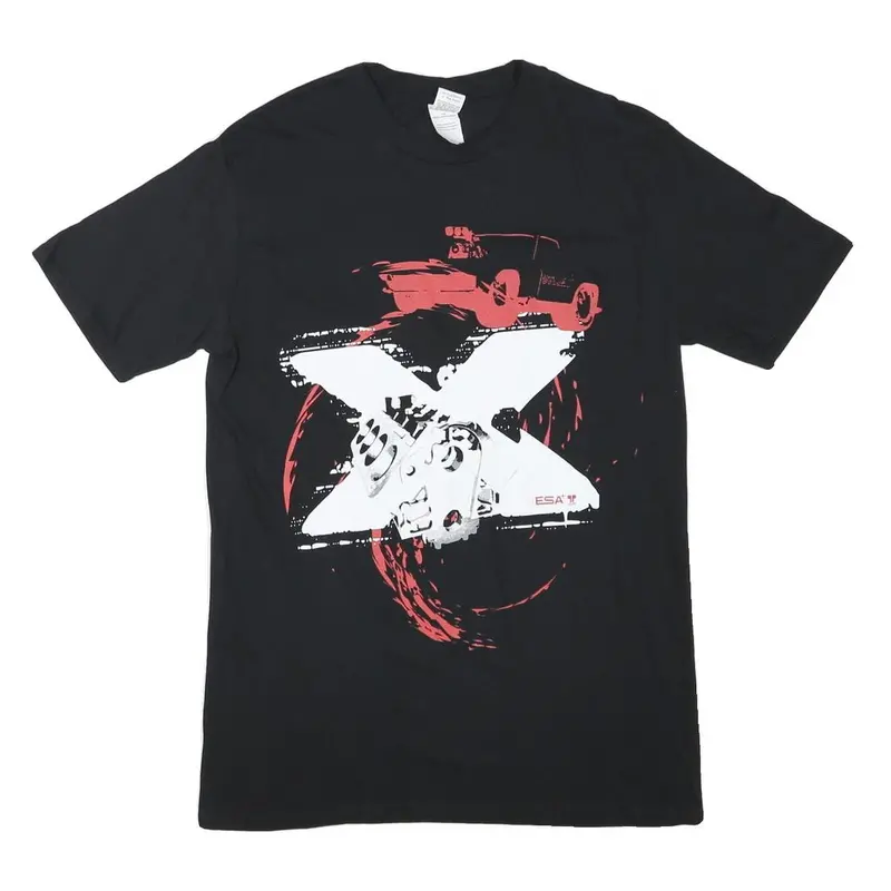 Gildan Mens Black Mechanic X Graphic T-Shirt M Short Sleeve Crew Neck 1