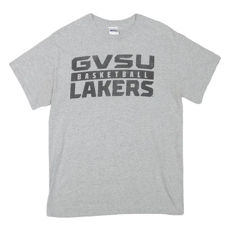 Gildan Mens Grey Gvsu Lakers Basketball Graphic T-Shirt M Short Sleeve Crew Neck 1