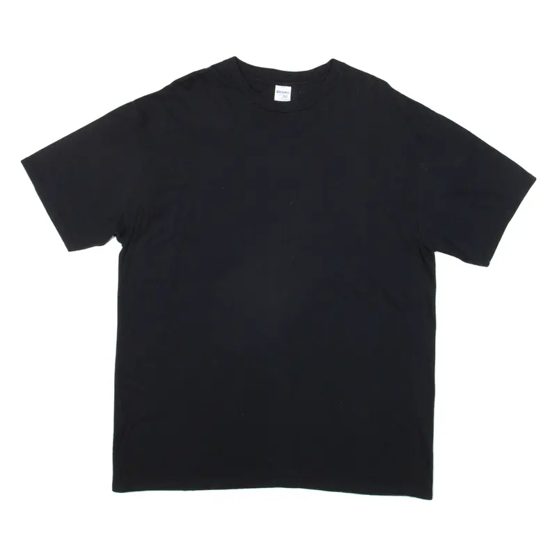 Gildan Mens T-Shirt Black Crew Neck Xl 1