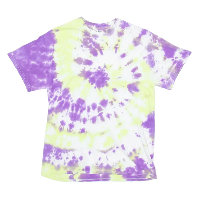 Gildan Mens Tie Dye T-Shirt Purple M 1