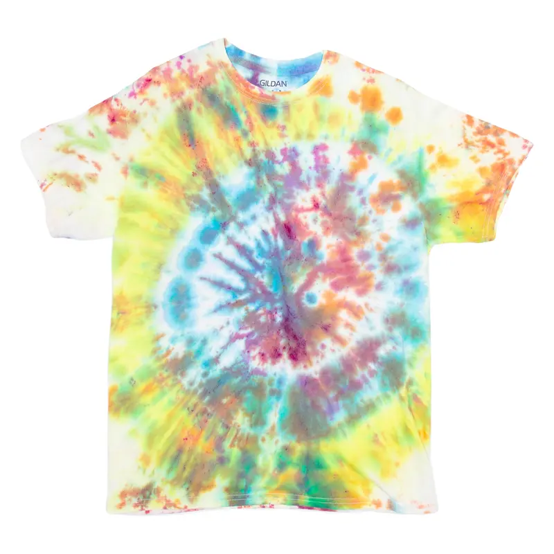 Gildan Mens Tie Dye T-Shirt Yellow M 1