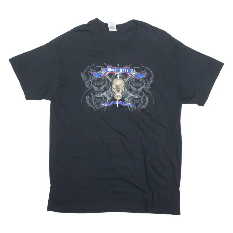 Gildan Metal Scar Festival Mens Band T-Shirt Black Crew Neck L 1