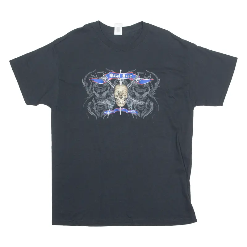 Gildan Metal Scar Festival Mens Band T-Shirt Black Crew Neck L 1