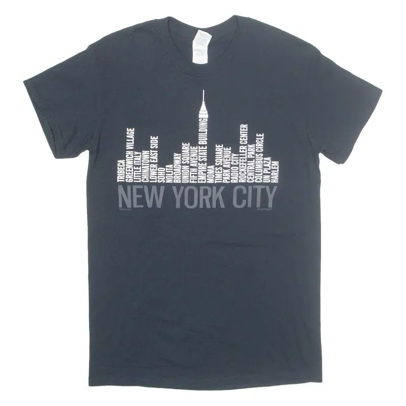 Gildan New York City Mens T-Shirt Black S 1