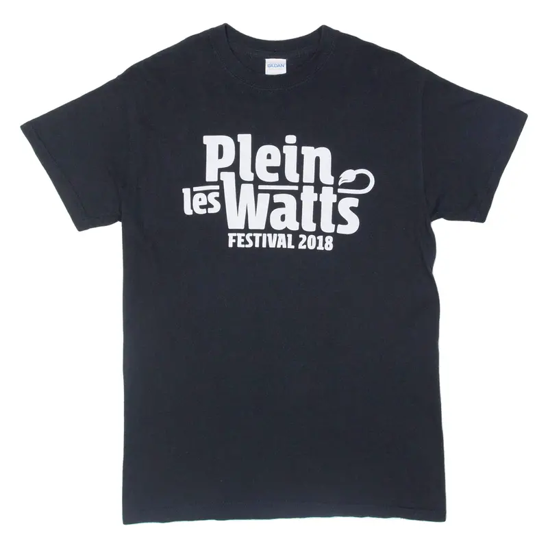 Gildan Plein Les Watts Festival Mens T-Shirt Black S 1