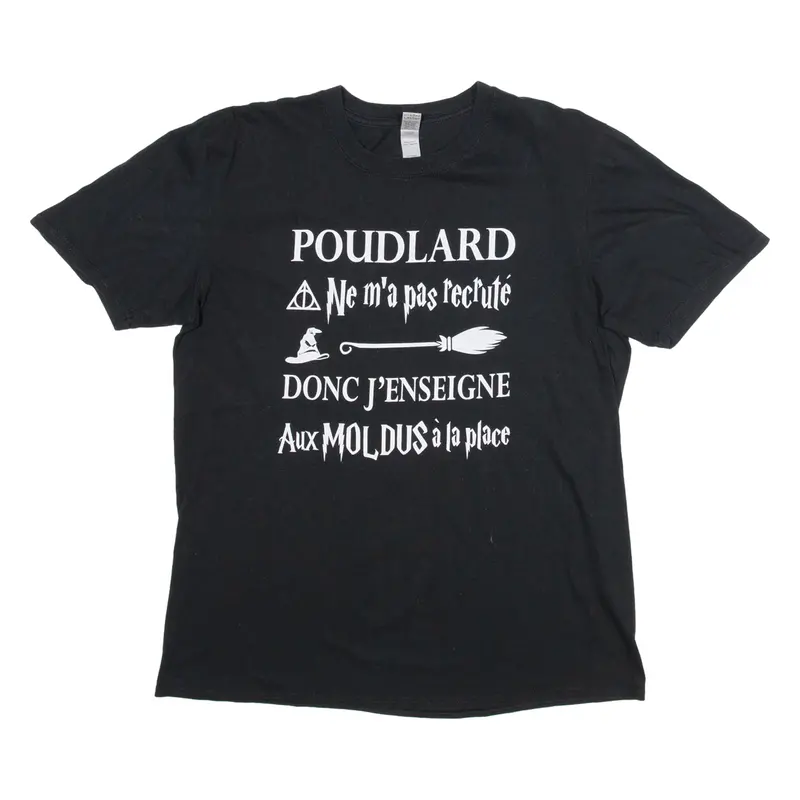 Gildan Poudlard Womens T-Shirt Black M 1