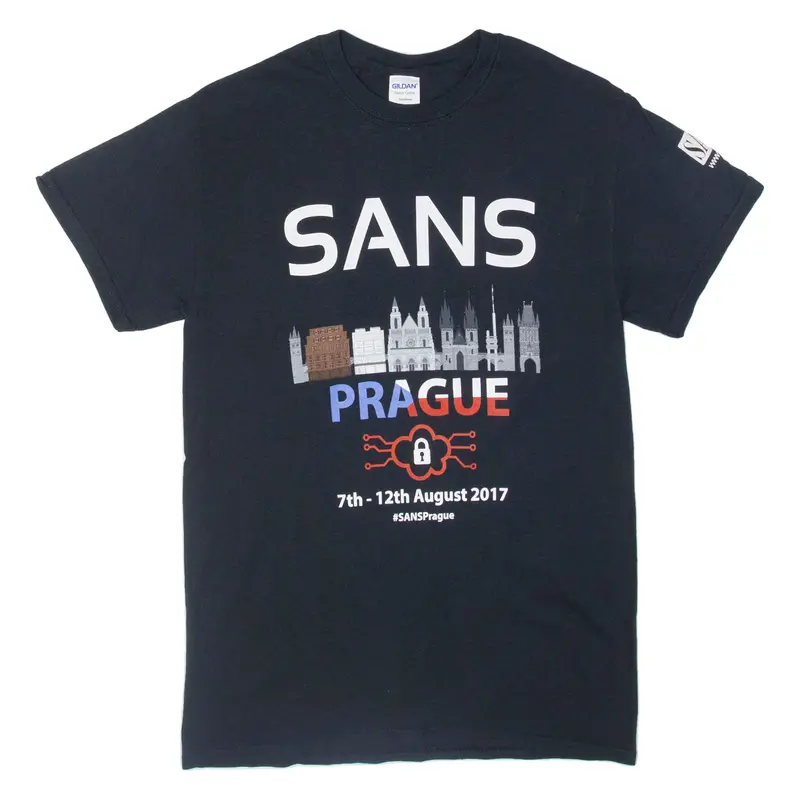 Gildan Prague Mens T-Shirt Black S 1