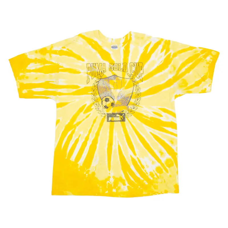 Gildan Puma Gold Cup Mens Tie Dye T-Shirt Yellow Xl 1